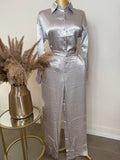 Grey Satin Set