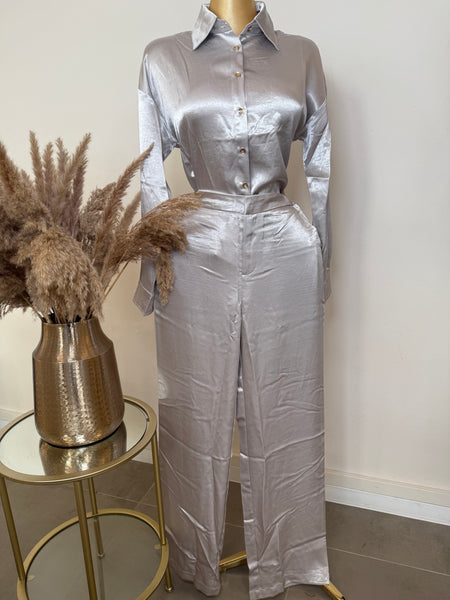 Grey Satin Set